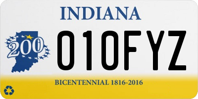 IN license plate 010FYZ