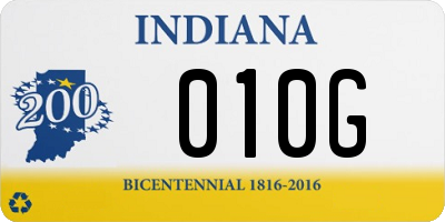 IN license plate 010G