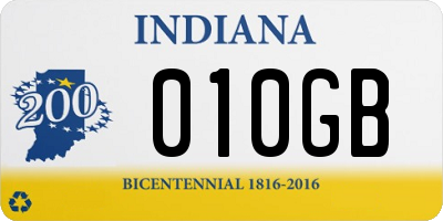 IN license plate 010GB