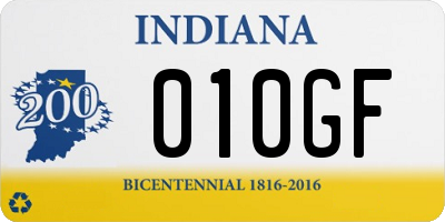 IN license plate 010GF