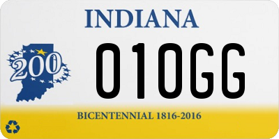 IN license plate 010GG