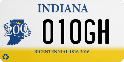 IN license plate 010GH