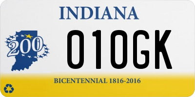 IN license plate 010GK