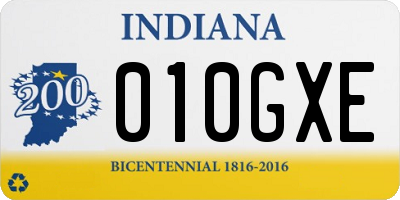 IN license plate 010GXE