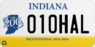 IN license plate 010HAL