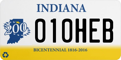 IN license plate 010HEB