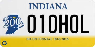 IN license plate 010HOL