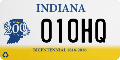 IN license plate 010HQ