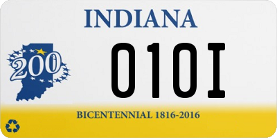 IN license plate 010I