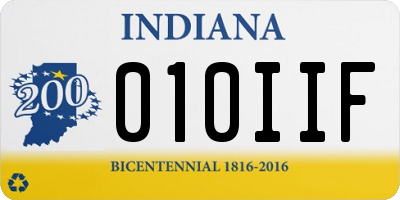 IN license plate 010IIF