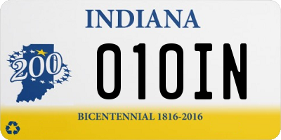 IN license plate 010IN