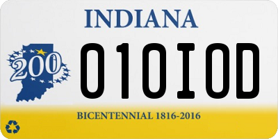 IN license plate 010IOD