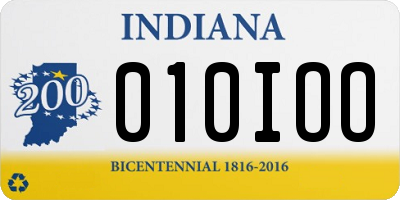 IN license plate 010IOO