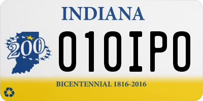 IN license plate 010IPO