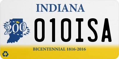 IN license plate 010ISA