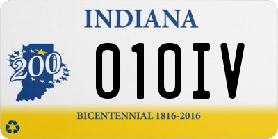 IN license plate 010IV