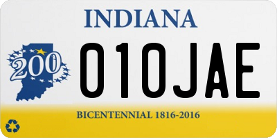 IN license plate 010JAE