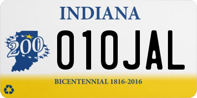 IN license plate 010JAL
