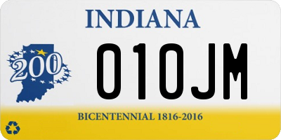 IN license plate 010JM