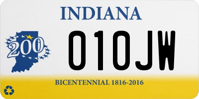 IN license plate 010JW