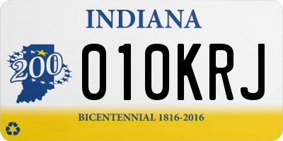IN license plate 010KRJ