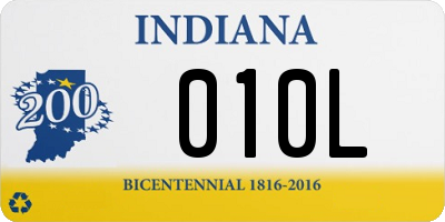 IN license plate 010L