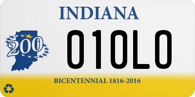 IN license plate 010LO