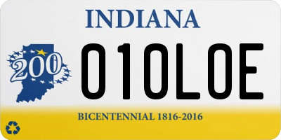 IN license plate 010LOE