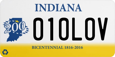 IN license plate 010LOV