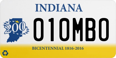 IN license plate 010MBO
