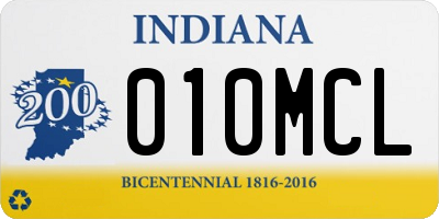IN license plate 010MCL