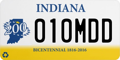 IN license plate 010MDD