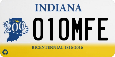 IN license plate 010MFE