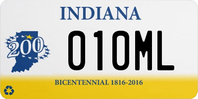 IN license plate 010ML