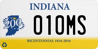 IN license plate 010MS