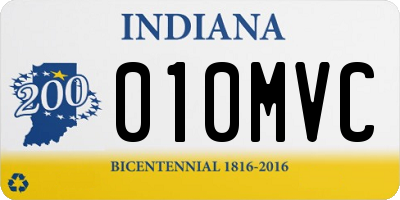 IN license plate 010MVC