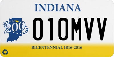 IN license plate 010MVV