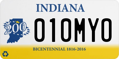 IN license plate 010MYO