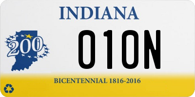 IN license plate 010N