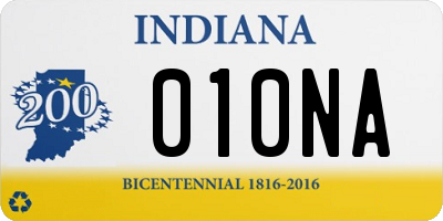 IN license plate 010NA