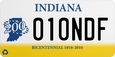 IN license plate 010NDF