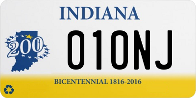 IN license plate 010NJ