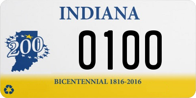 IN license plate 010O