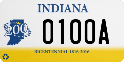 IN license plate 010OA