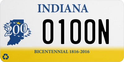 IN license plate 010ON