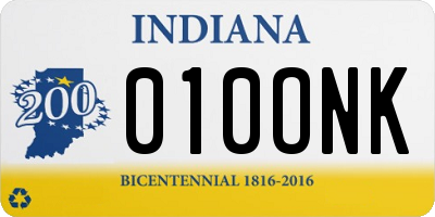 IN license plate 010ONK