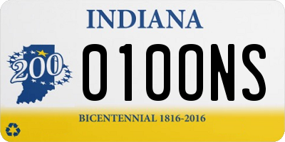 IN license plate 010ONS