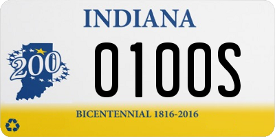 IN license plate 010OS