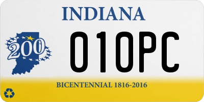 IN license plate 010PC