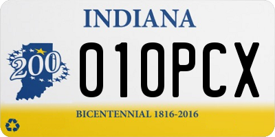 IN license plate 010PCX